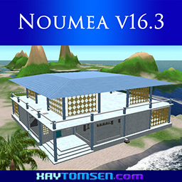 Noumea open plan beach houses with rattan walls on upper floor