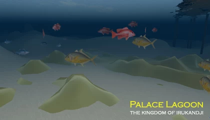 the golden seafloor of Palace Lagoon